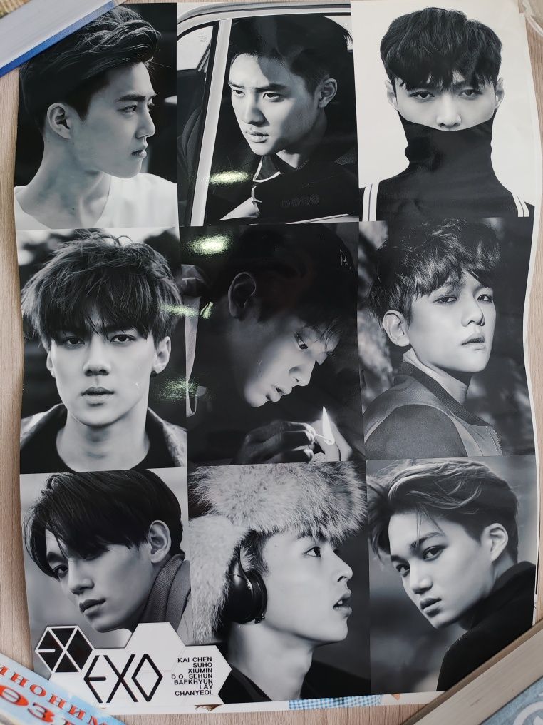 Плакаты с группой EXO 4шт