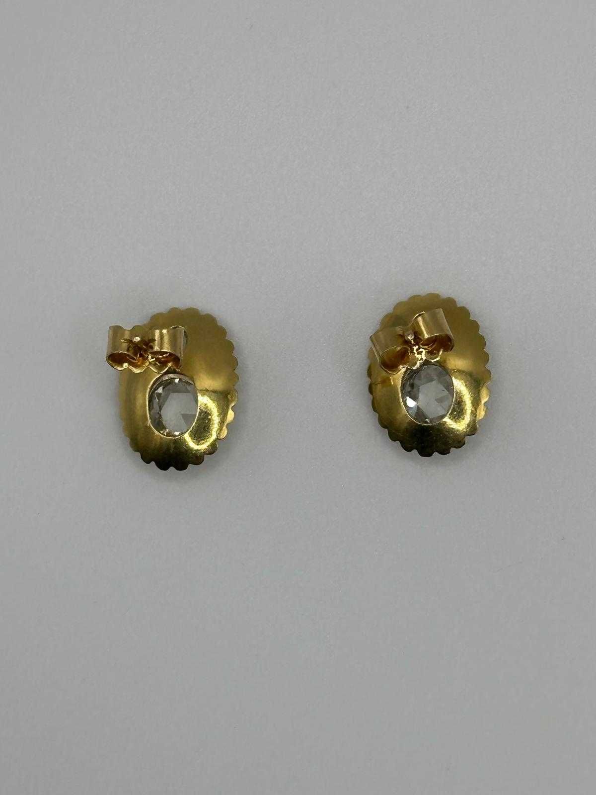 CERCEI AUR 18K + 2 DIAMANTE X 1CT = 2CT + 6 Diam = 0.20ct - Vintage !