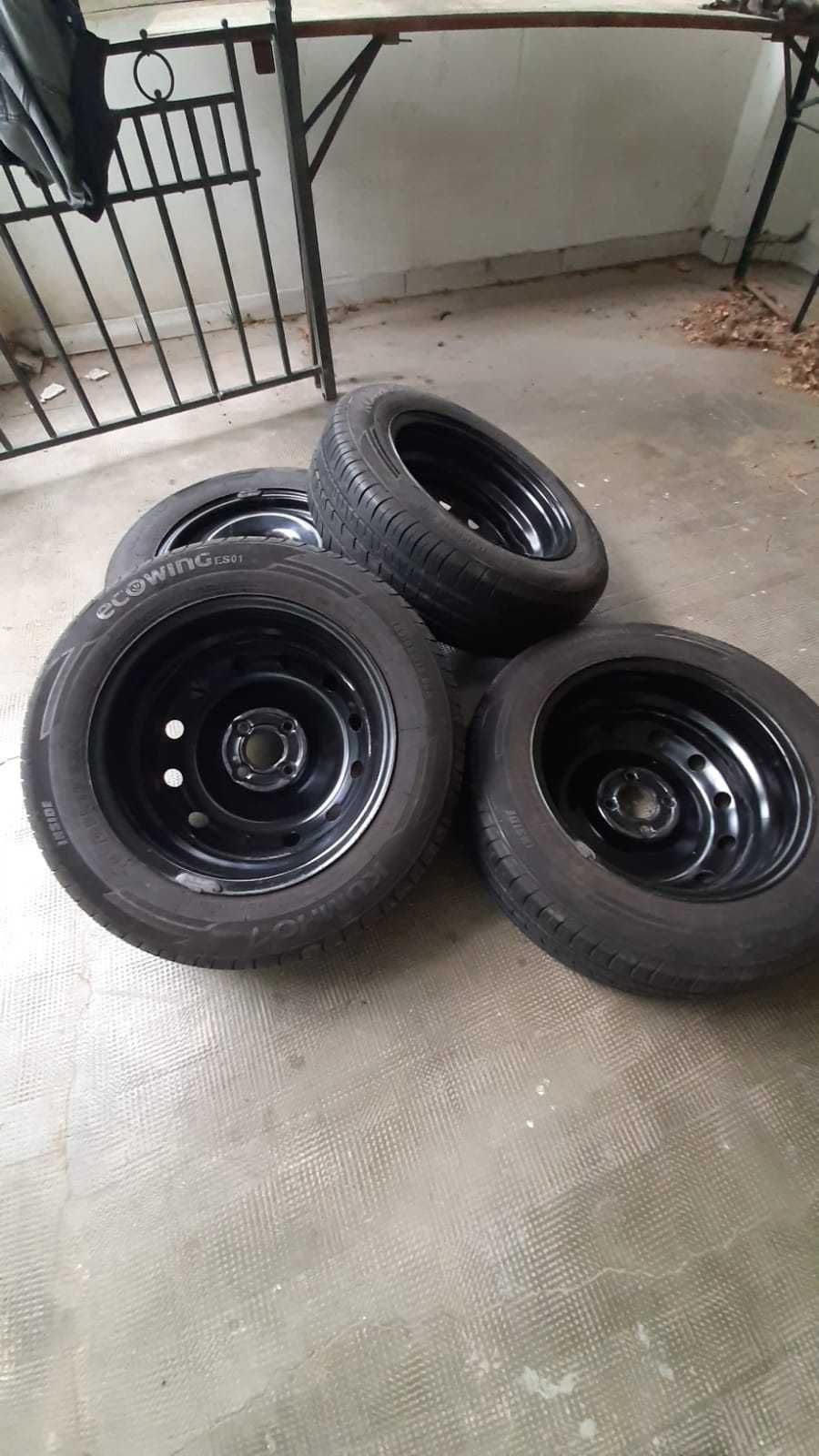 4 anvelope Kumho 185/65/R15 88H (vara)  cu jante: ALCAR STAHLRAD Logan