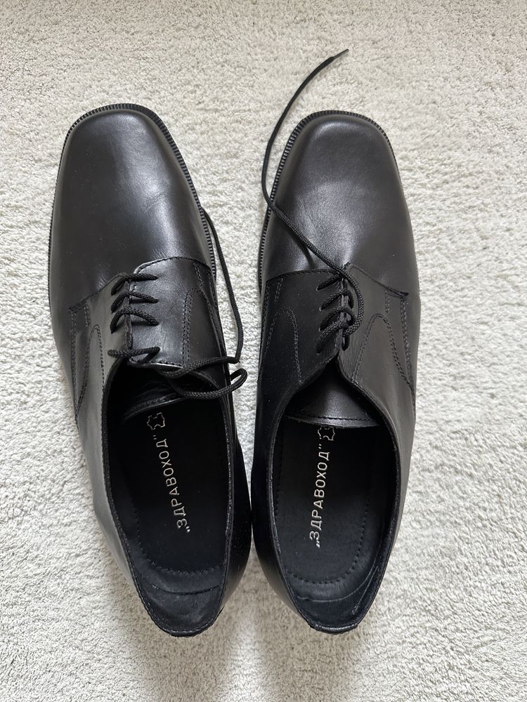 Мъжки официални военни ниски черни обувки (половинки)
