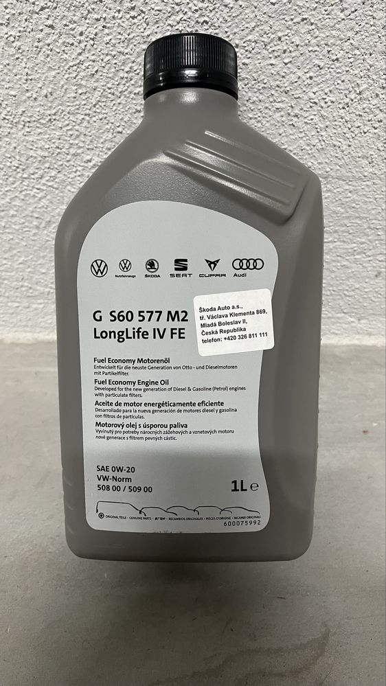 Оригинално масло за Vw,Skoda,0w20