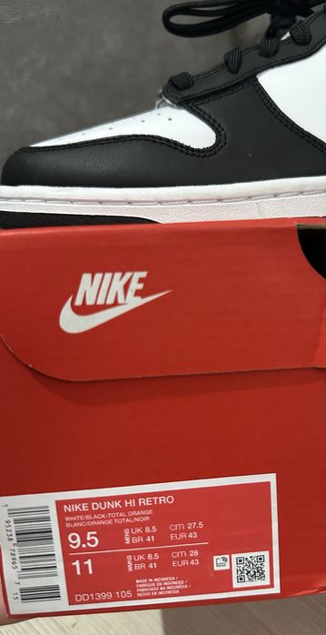 Чисто нови маратонки Nike DUNK Hİ RETRO