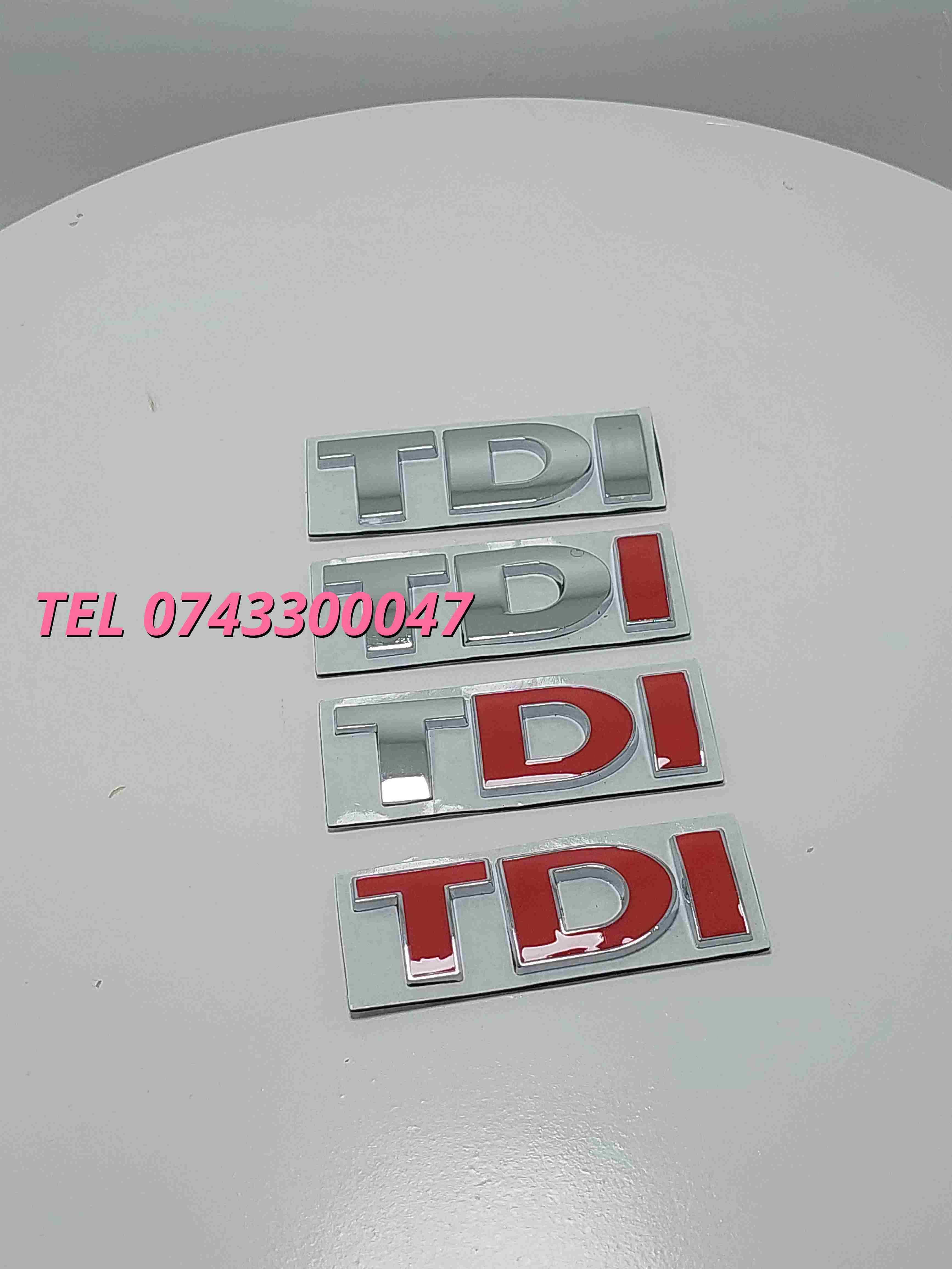 Emblema Tdi Crom Tdi Cu I Rosu Metalica Vw