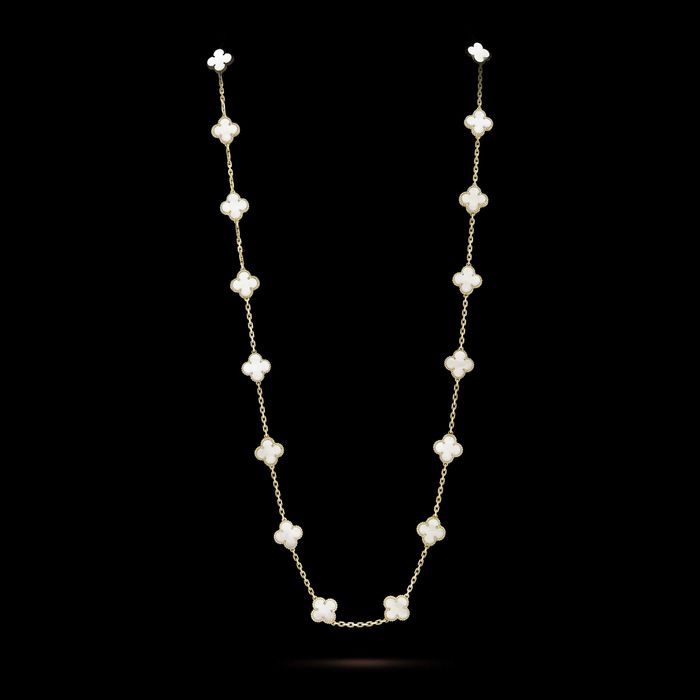Van Cleef & Arpels VCA Gold Mother 20 Motifs Alhambra Дамско Колие