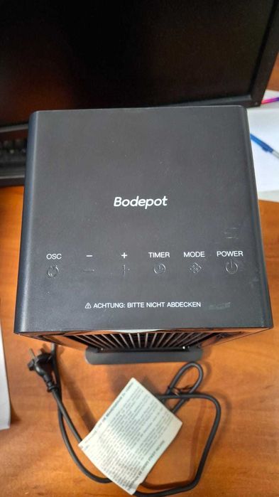 Incalzitor cu ventilator Bodepot, 2000W, telecomanda, negru