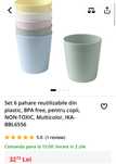 Set 6 pahare Ikea plastic rezistenta fara BPA