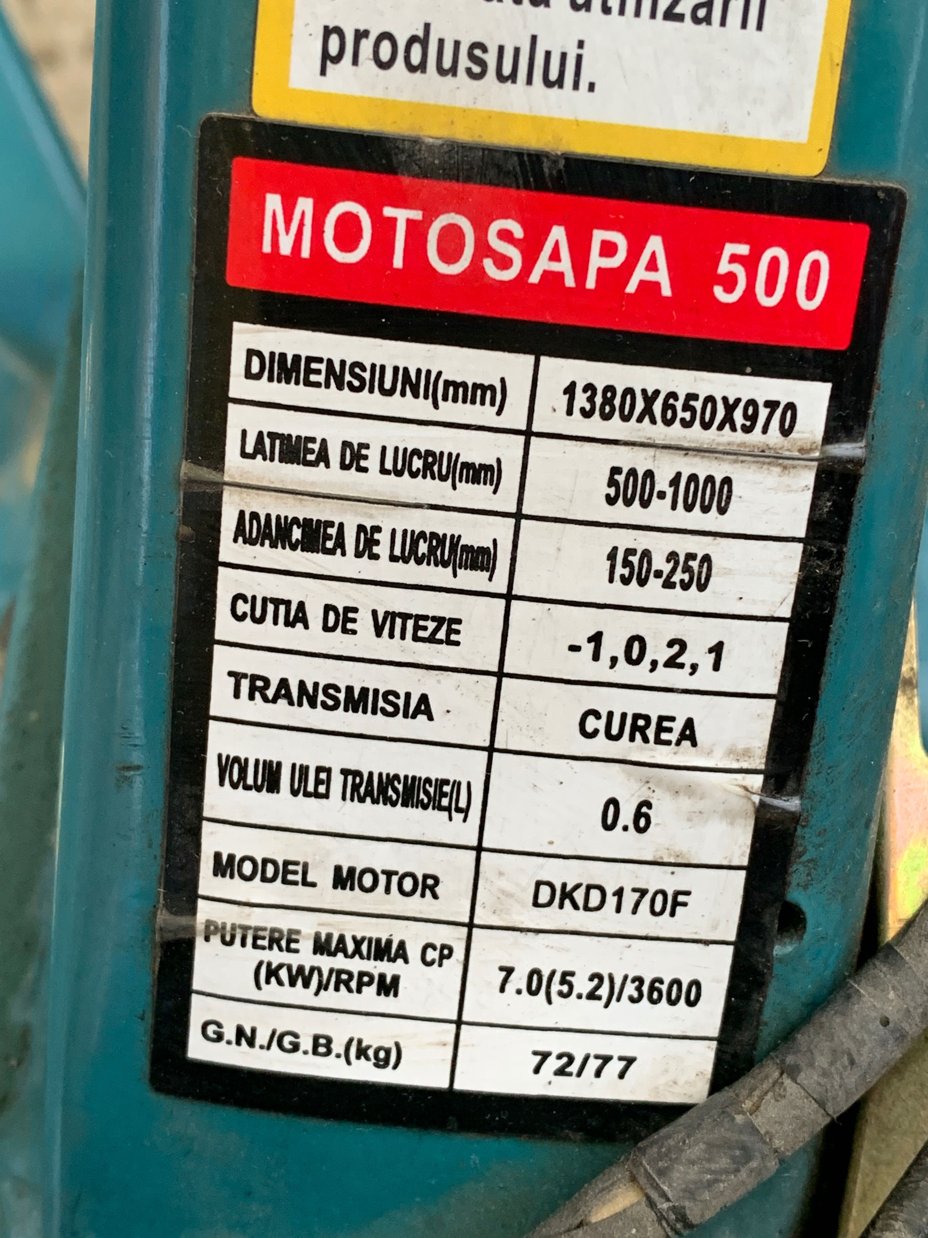 Motosapa DKD motocultor