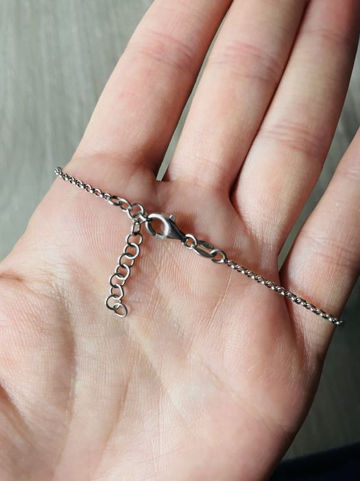 Lant de argint pandant in forma de diamant