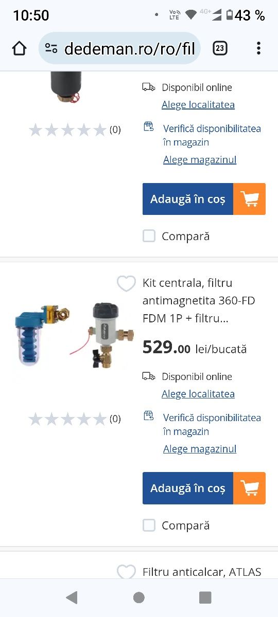 Kit centrala, filtru antimagnetita 360-FD FDM 1P + filtru anticalcar D