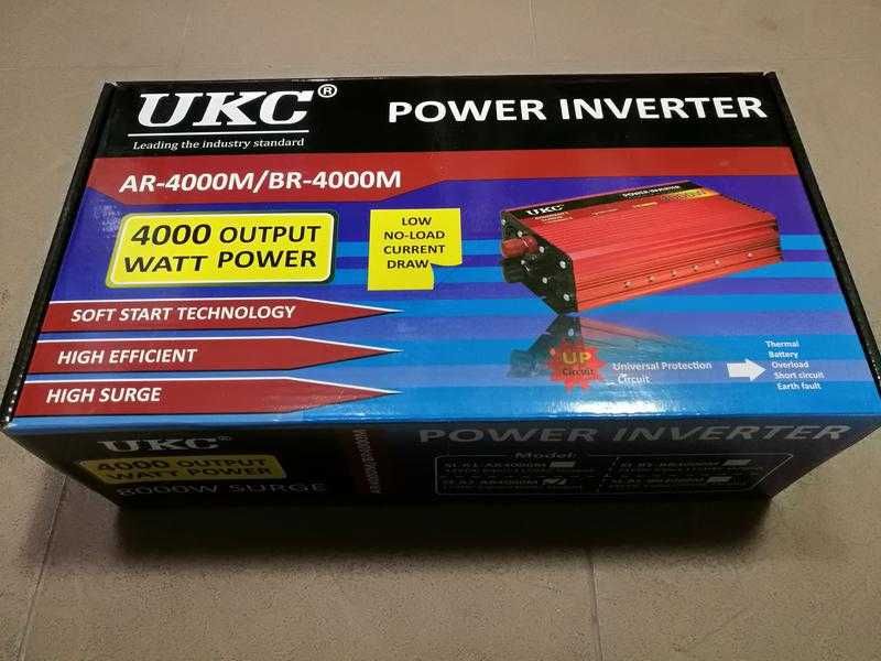 Нови ИНВЕРТОРИ UKC от 300W до 5000W -12V или 24v /220V, 29,98 лв Промо