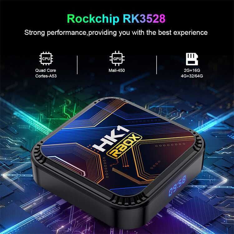 Тв Бокс HK1 RBOX K8S Андроид 13 TV BOX RK3528 2.4G 5G WIFI BT5.0 8K