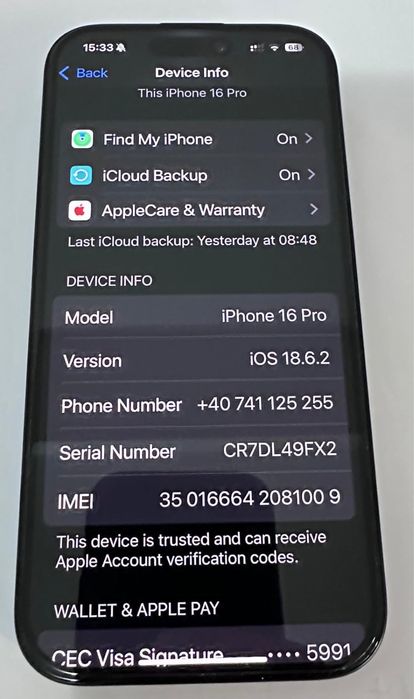 16pro 256, garantie,procent 100%