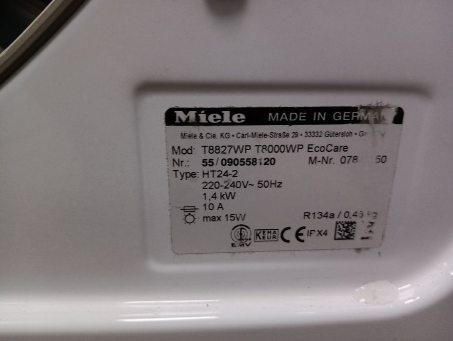Сушилня с термопомпа Миеле Miele T 8000 WP 7кг А+++ 2 години гаранция
