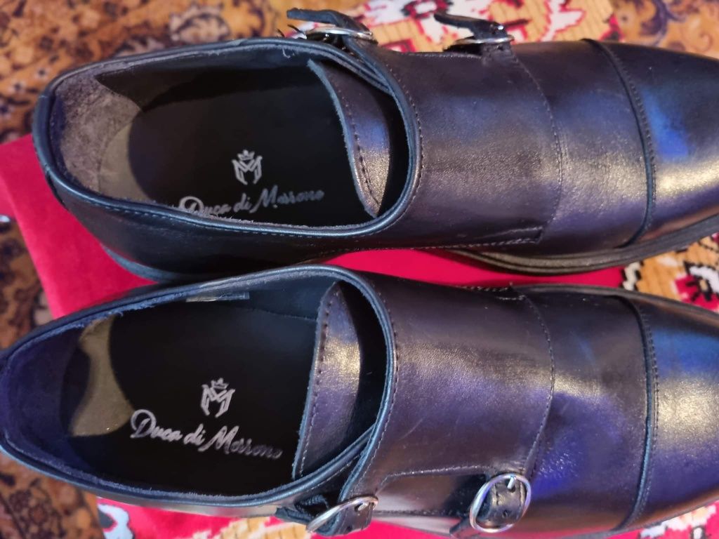 Pantofi Ducă di Morrone Mocasini Bărbați piele GULIANO 44 NEGRU
