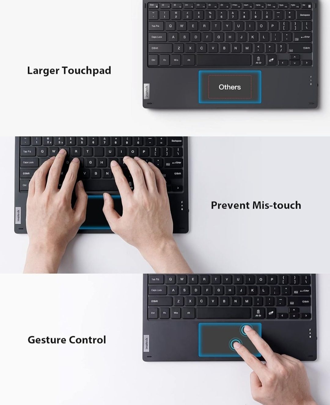 Surface Pro inteck type cover клавиатура Bluetooth  для Pro 4-7+ 8,9,X