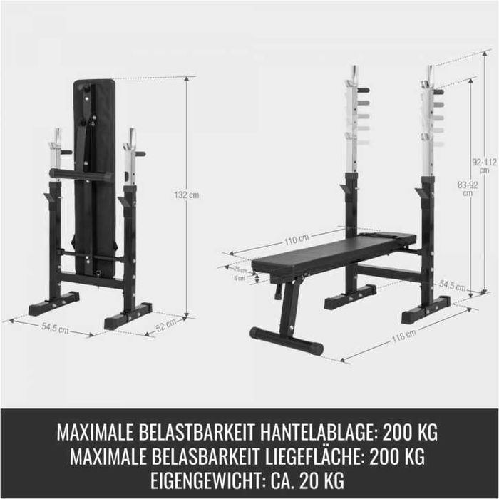 Banca piept cu suport reglabil + set de greutati 38kg