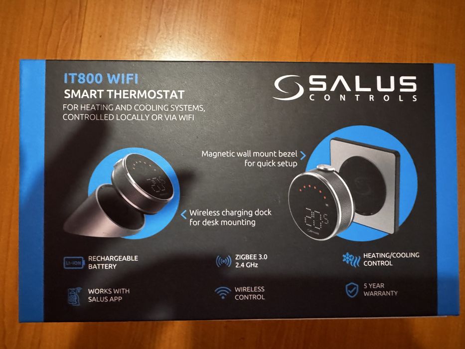 Termostat ambient fara fir SALUS IT800 WIFI, control int., programabil