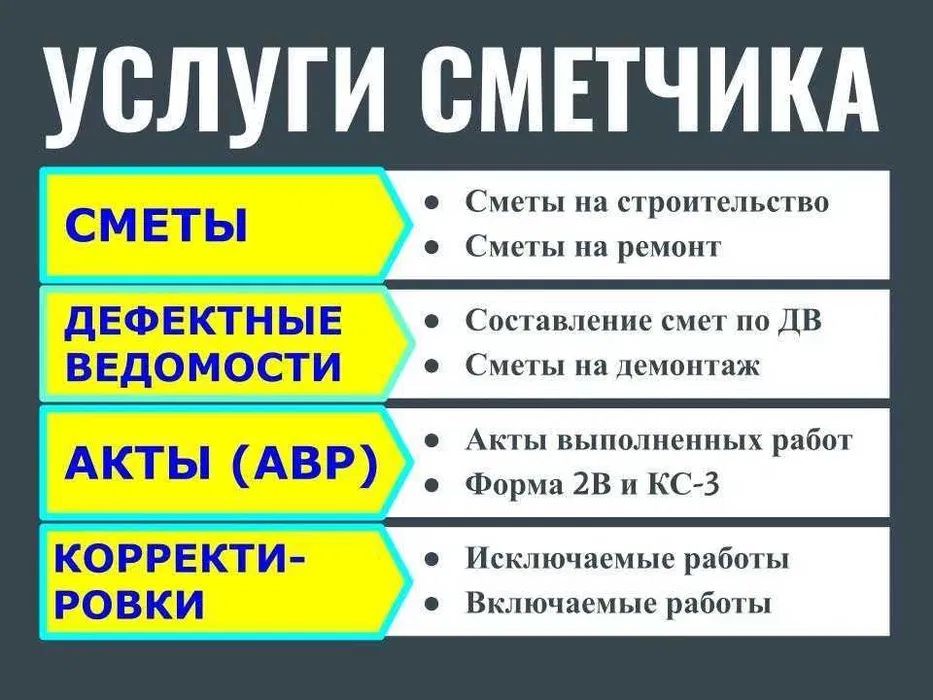СМЕТА.Услуги сметчика и инженера ПТО