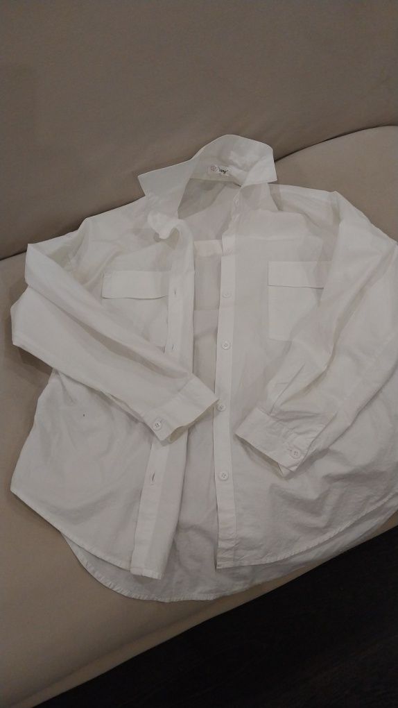 Белая рубашка оверсайз 40-46 размер