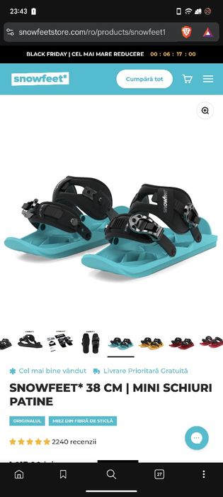 Schimb Snowfeet 38 cm Pro X  cu Skiskates 44 cm