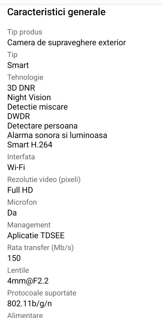 Camera de supraveghere Tenda
