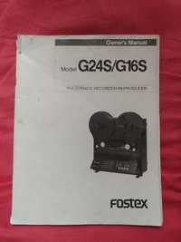 Manual Fostex G24S/G16S multitrack recorder reproducer
