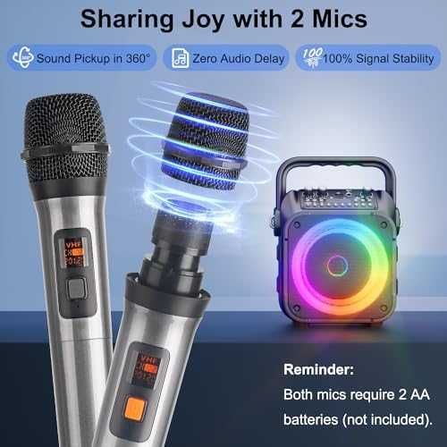 Нова Портативна караоке система 6.5'' субуфер + безжични микрофони