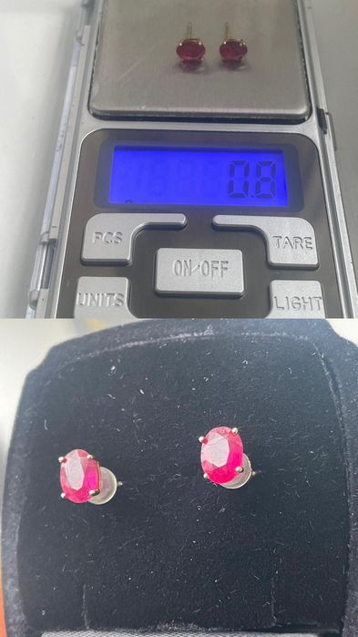 Cercei din aur 18k cu rubine naturale