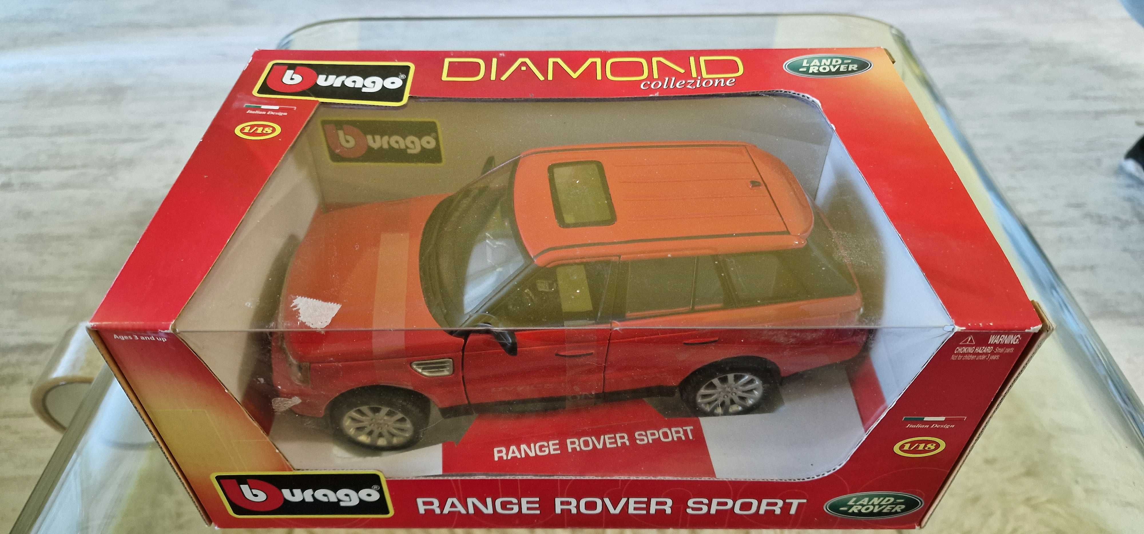 Количка Метална Range Rover Sport 1:18 Burago чисто нова в кутия