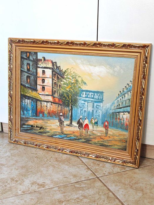 Прекрасна Стара Картина Маслени Бои Платно Нидерл. Художник Ван Донген