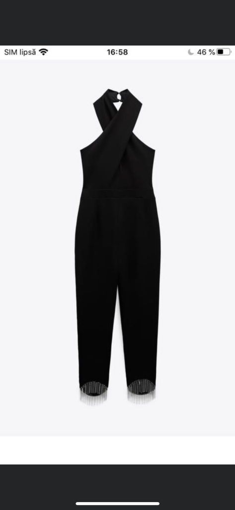 Salopeta halter ZARA cu franjuri stralucitoare, masura 36, noua