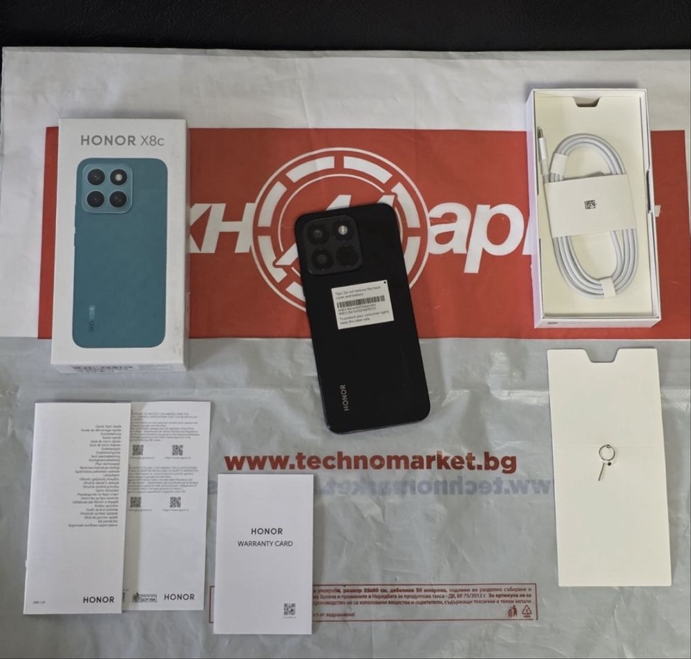 КАТО НОВ 256GB Honor X8c Техномаркет Гаранция 2027г. Black / Черен