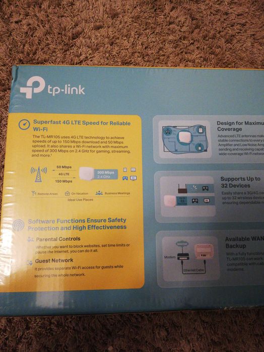 Router 4G Lte Wan TP-Link TL-Mr105 Nou Sigilat