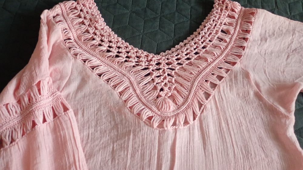 Rochie plajă, roz, măsură M-L