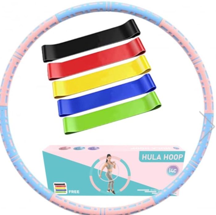 Set cerc fitness Hula Hoop pentru slabit+ 5 benzi elastice