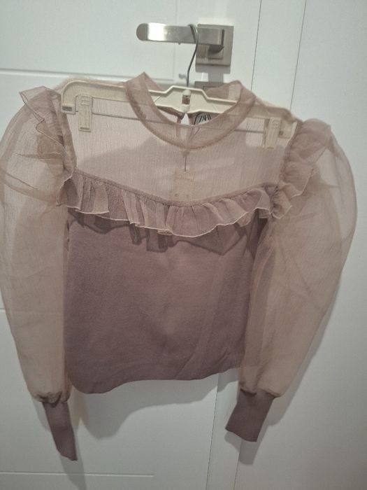 Bluza Zara cu mâneci voal