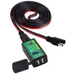 Priza moto Auto Road AR0-18, DUAL USB, Voltmetru, Fast Charge 2 x 2.4A