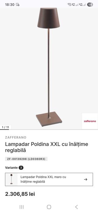 Lampadar  Luxury Poldina XXL cu înălțime reglabilă