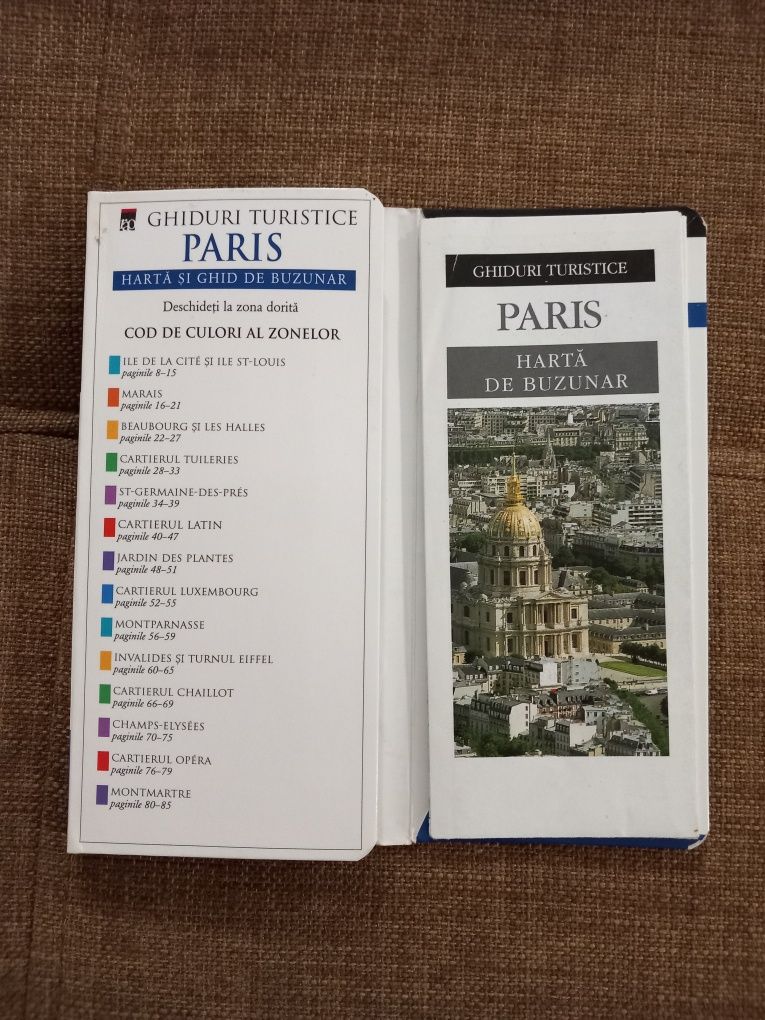 Paris- harta și ghid de buzunar, nou