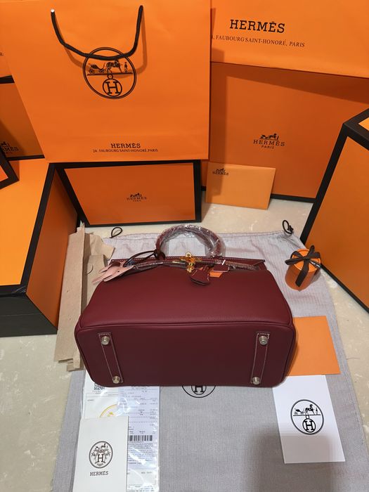 Geanta Hermes Birkin 35cm Burgundy/Accesorii Gold