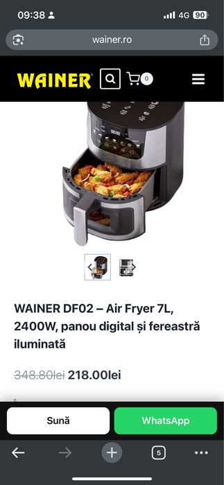 Vand air fryer nou