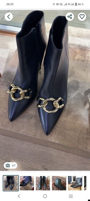 Кожаные ботильоны 38 размер