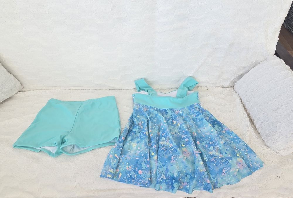 Costum de baie damă din 2 piese - culoare turcoaz