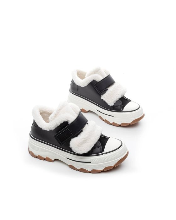 Дамски маратонки отоплени в черно и кафяво