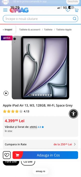 Ipad air 13 m3 si tastatura magic keyboard