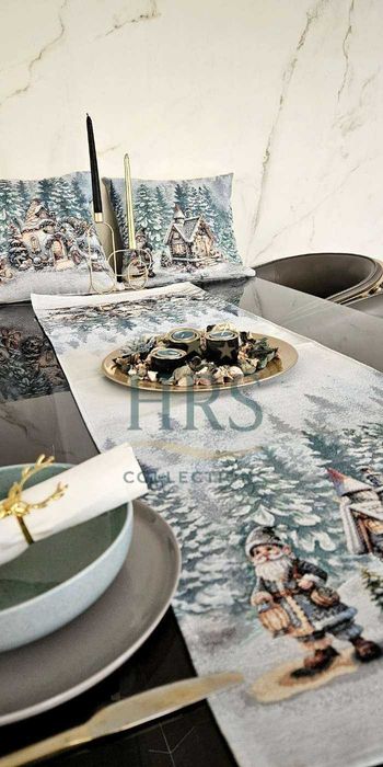 Коледни испански жакардови покривки, тишлайфери, калъфки възглавници