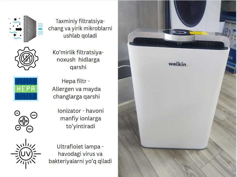 Havo Tozalaydi va Namlantiradi 60m² (Очиститель воздуха и увлажнитель)