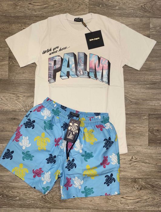 Мъжка детска фланелка тениска Palm Angels bear мече блуза 100% памук