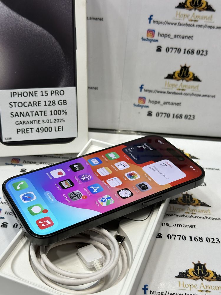 Hope Amanet P7 Iphone 15 Pro 128GB Garantie 1 AN