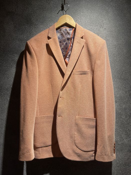 Мъжко спортно сако TEODOR – размер 52, M / L – цвят сьомга / оранжев